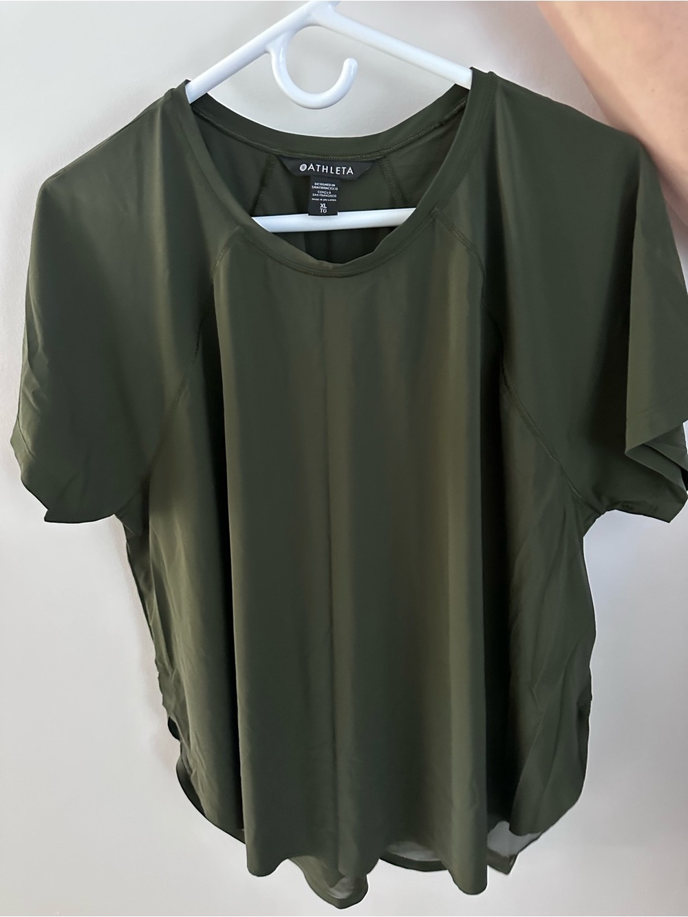 Athleta Olive Green Short Sleeve Performance Tee